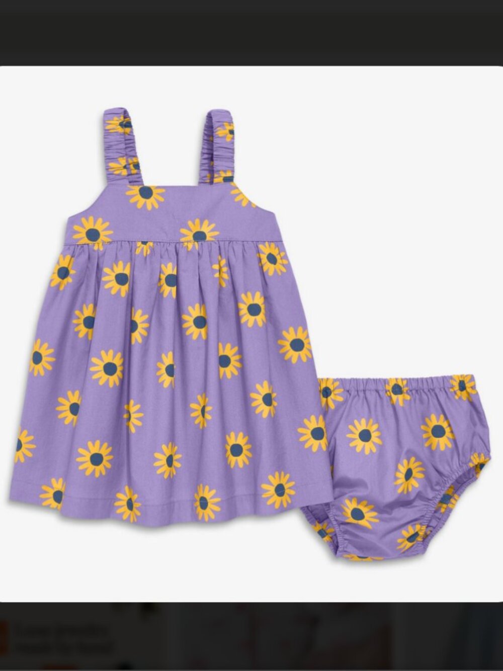 (NWOT) Primary Baby Dress & Bloomer Set in Purple Iris Sunflowers - Size 18-24M